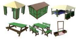 Gazebo , strutture ed arredi in plastica riciclata STRONGPLAST